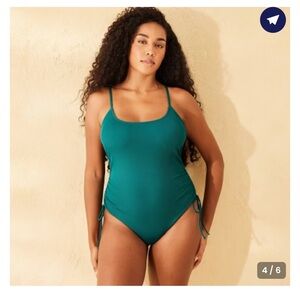 Shade & Shore Green Ribbed One Piece
Swimsuit XL Drawstring